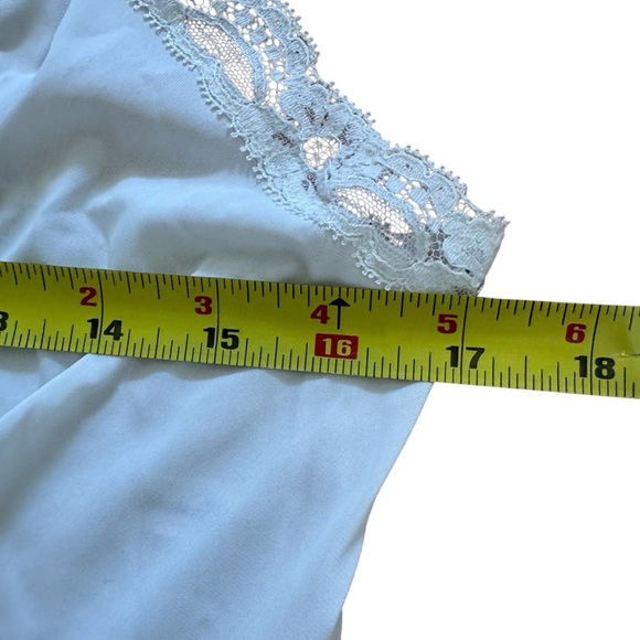 VTG Shadow Line White Lace Nightgown Mini Dress Spaghetti Straps Sweetheart 36 - Picture 8 of 10